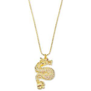 Gold Filled Flying Dragon Pendant Necklace